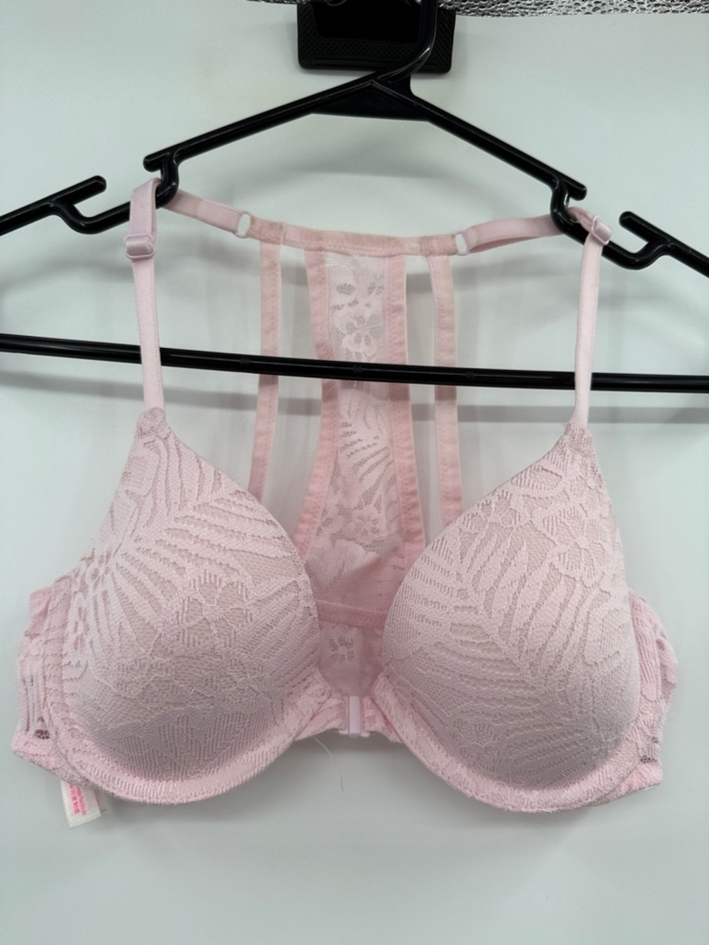 PINk by Victoria's Secret Lightly Lined Racerback Pink Lacey Date Night Bra 32B